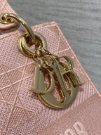 DIOR SMALL 24 LADY BAG IN PASTEL PINK CANVAS