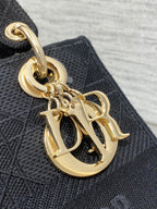 DIOR SMALL 24 LADY BAG IN BLACK CANVAS
