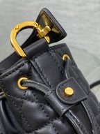 DIOR SMALL 18 JOLIE BUCKET BAG BLACK MACROCANNAGE LAMBSKIN
