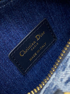 DIOR GROOVE MINI 17 BAG IN DENIM BLUE OBLIQUE MONOGRAM JACQUARD