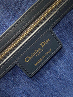 DIOR GROOVE 20 BAG IN DENIM BLUE OBLIQUE MONOGRAM JACQUARD