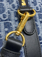 DIOR GROOVE 20 BAG IN DENIM BLUE OBLIQUE MONOGRAM JACQUARD