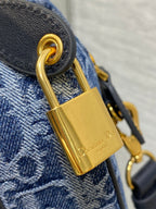 DIOR GROOVE 20 BAG IN DENIM BLUE OBLIQUE MONOGRAM JACQUARD