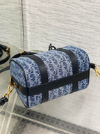 DIOR GROOVE 20 BAG IN DENIM BLUE OBLIQUE MONOGRAM JACQUARD