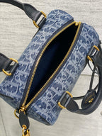 DIOR GROOVE 20 BAG IN DENIM BLUE OBLIQUE MONOGRAM JACQUARD