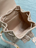 DIOR SMALL 20 CARO BACKPACK IN PEACH PINK MACROCANNAGE LAMBSKIN
