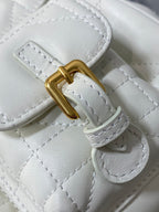 DIOR SMALL 20 CARO BACKPACK IN WHITE MACROCANNAGE LAMBSKIN