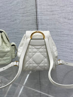 DIOR SMALL 20 CARO BACKPACK IN WHITE MACROCANNAGE LAMBSKIN