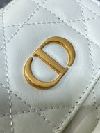DIOR SMALL 20 CARO BACKPACK IN WHITE MACROCANNAGE LAMBSKIN