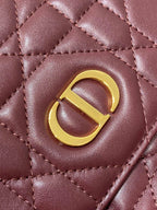 DIOR SMALL 23 CARO BACKPACK IN PLUM PURPLE MACROCANNAGE LAMBSKIN