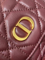 DIOR SMALL 20 CARO BACKPACK IN PLUM PURPLE MACROCANNAGE LAMBSKIN