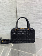 DIOR MINI GROOVE BAG 20 IN BLACK MACROCANNAGE LAMBSKIN 226487