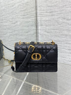 DIOR MISS CARO MINI 17 BAG IN BLACK MACROCANNAGE LAMBSKIN