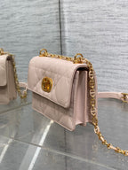 DIOR MISS CARO MINI 17 BAG IN LEMONADE PINK MACROCANNAGE LAMBSKIN