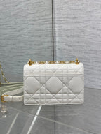 DIOR MISS CARO MINI 17 BAG IN WHITE MACROCANNAGE LAMBSKIN