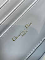 DIOR MISS CARO MINI 17 BAG IN CHROME GRAY MACROCANNAGE LAMBSKIN