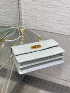 DIOR MISS CARO MINI 17 BAG IN CHROME GRAY MACROCANNAGE LAMBSKIN
