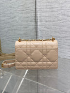 DIOR MISS CARO MINI 17 BAG IN POWDER BEIGE MACROCANNAGE LAMBSKIN
