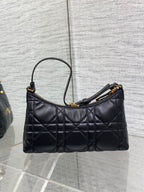 DIOR MISS CARO CIGALE MINI 24 BAG IN BLACK MACROCANNAGE LAMBSKIN