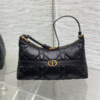 DIOR MISS CARO CIGALE MINI 24 BAG IN BLACK MACROCANNAGE LAMBSKIN