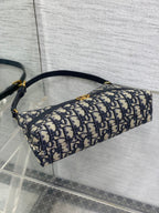DIOR MONTAIGNE CIGALE MINI 24 BAG IN BLUE  OBLIQUE JACQUARD