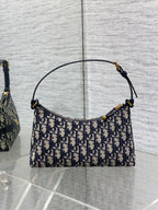 DIOR MONTAIGNE CIGALE MINI 24 BAG IN BLUE  OBLIQUE JACQUARD
