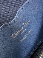 DIOR MONTAIGNE CIGALE MINI 24 BAG IN BLUE  OBLIQUE JACQUARD