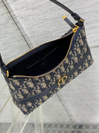 DIOR MONTAIGNE CIGALE MINI 24 BAG IN BLUE  OBLIQUE JACQUARD