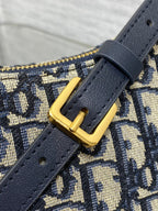 DIOR MONTAIGNE CIGALE MINI 24 BAG IN BLUE  OBLIQUE JACQUARD