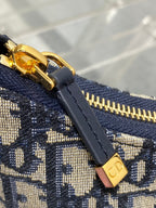 DIOR MONTAIGNE CIGALE MINI 24 BAG IN BLUE  OBLIQUE JACQUARD