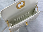 DIOR MONTAIGNE AVENUE MINI 19 BAG IN WHITE CALFSKIN WITH GOLD HARDWARE