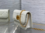 DIOR MONTAIGNE AVENUE MINI 19 BAG IN WHITE CALFSKIN WITH GOLD HARDWARE