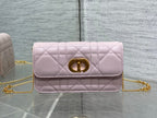 DIOR MONTAIGNE AVENUE MINI 19 BAG IN LIGHT PINK CALFSKIN WITH GOLD HARDWARE