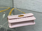 DIOR MONTAIGNE AVENUE MINI 19 BAG IN LIGHT PINK CALFSKIN WITH GOLD HARDWARE