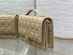 DIOR MINI BAG 24 IN CAMEL BEIGE PATENT CANNAGE CALFSKIN
