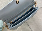 DIOR MINI BAG 24 IN LIGHT BLUE PATENT CANNAGE CALFSKIN