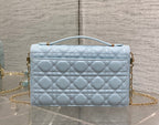 DIOR MINI BAG 24 IN LIGHT BLUE PATENT CANNAGE CALFSKIN