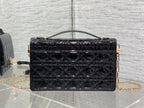 DIOR MINI BAG 24 IN BLACK PATENT CANNAGE CALFSKIN