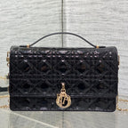 DIOR MINI BAG 24 IN BLACK PATENT CANNAGE CALFSKIN