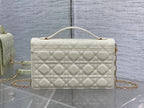 DIOR MINI BAG 24 IN WHITE CREAM PATENT CANNAGE CALFSKIN