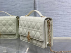 DIOR MINI BAG 24 IN WHITE CREAM PATENT CANNAGE CALFSKIN