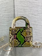 DIOR MINI 17 LADY BAG IN COLORFUL SNAKESKIN PATTERN LAMBSKIN 225975