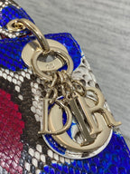 DIOR MINI 17 LADY BAG IN COLORFUL SNAKESKIN PATTERN LAMBSKIN 225981