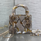 DIOR MINI 17 LADY BAG IN COLORFUL SNAKESKIN PATTERN LAMBSKIN 225983