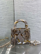 DIOR MINI 17 LADY BAG IN COLORFUL SNAKESKIN PATTERN LAMBSKIN 225983