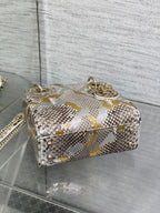 DIOR MINI 17 LADY BAG IN COLORFUL SNAKESKIN PATTERN LAMBSKIN 225983