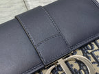 DIOR MONTAIGNE EAST-WEST 24 BAG WITH CHAIN IN NAVY BLUE LAMBSKIN AND MONOGRAM JACQUARD