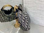 DIOR WALK IN PURSE 36 BAG BLUE OBLIQUE JACQUARD