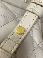 DIOR SMALL 20 CARO BACKPACK IN ALMOND BEIGE MACROCANNAGE LAMBSKIN