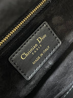 DIOR SMALL 20 BAG BLACK LAMBSKIN WITH SHOOTING STAR EMBROIDERY WOMEN 226114